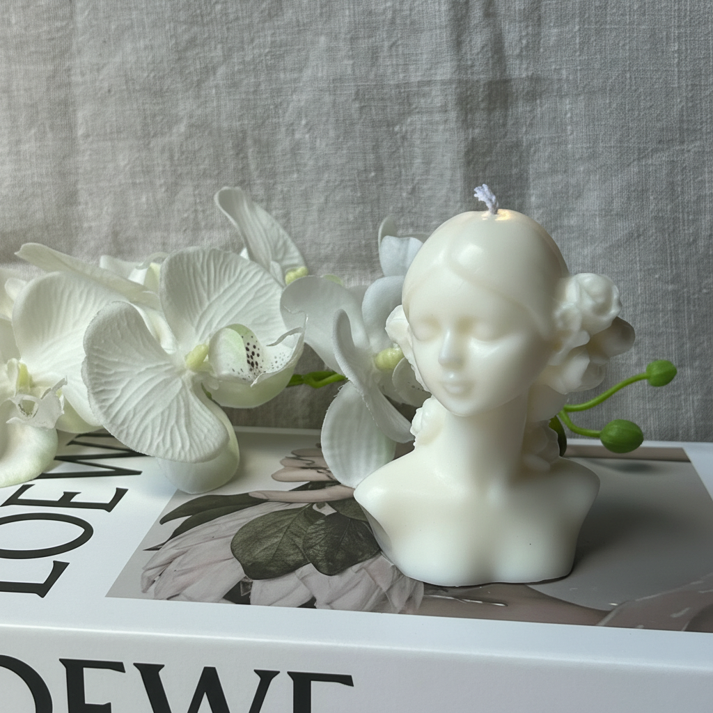 Vela busto corona flores recortada