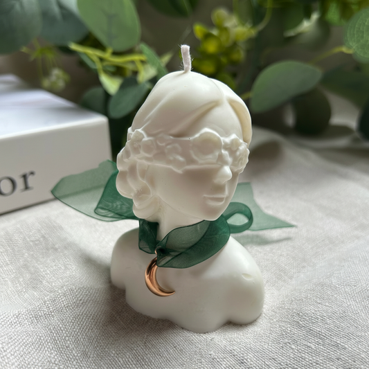 Vela busto lazo verde zoom