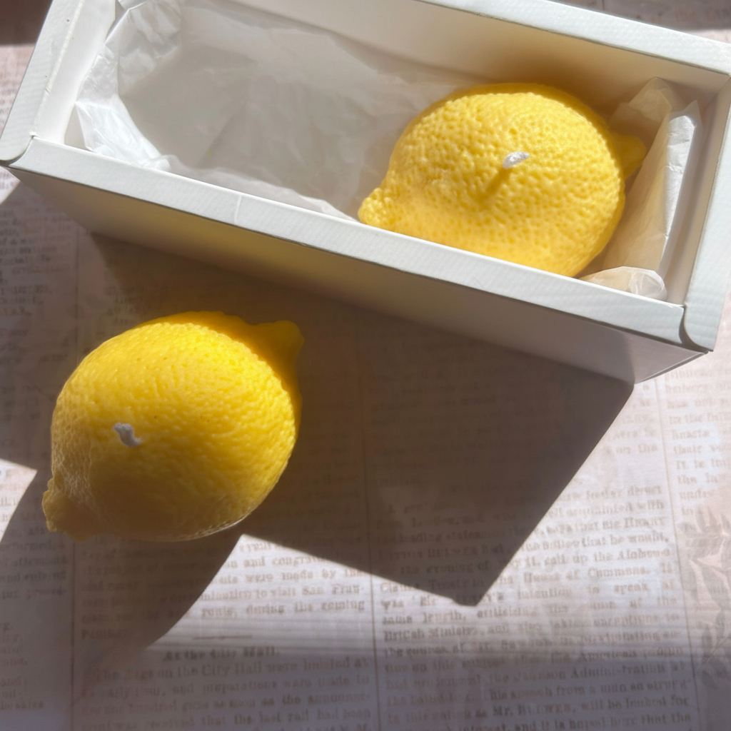 Velas limón con caja recortadas